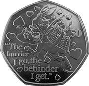 50 Pence - Elizabeth II The White Rabbit, United Kingdom, 2021 reverse image