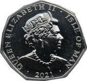 50 Pence - Elizabeth II The White Rabbit; Colorized obverse image