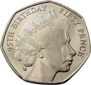 50 Pence - Elizabeth II Bust from 1950, United Kingdom, 2021 reverse image