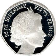 50 Pence - Elizabeth II Bust from 1950; Silver proof, United Kingdom, 2021 reverse image
