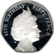 50 Pence - Elizabeth II Bust from 1980; Silver proof, United Kingdom, 2021 reverse image
