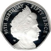 50 Pence - Elizabeth II Bust from 1990; Silver proof, United Kingdom, 2021 reverse image