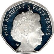 50 Pence - Elizabeth II Bust from 2000; Silver proof, United Kingdom, 2021 reverse image