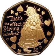 50 Pence - Elizabeth II The White Queen; Gold Proof, United Kingdom, 2021 reverse image
