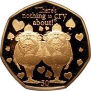 50 Pence - Elizabeth II Tweedle Dee and Tweedle Dum; Gold Proof, United Kingdom, 2021 reverse image
