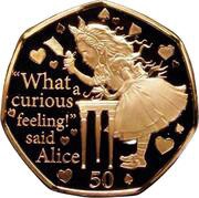 50 Pence - Elizabeth II Alice; Gold Proof, United Kingdom, 2021 reverse image