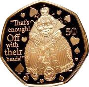 50 Pence - Elizabeth II Queen Of Hearts; Gold Proof, United Kingdom, 2021 reverse image