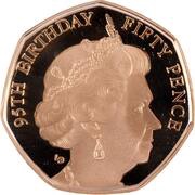50 Pence - Elizabeth II 95th Birthday - Bust from 2000; Gold, United Kingdom, 2021 reverse image
