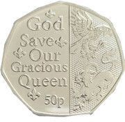50 pence - Elizabeth II Platinum Jubilee - God Save Our Gracious Queen, United Kingdom, 2022 reverse image