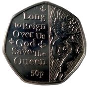50 Pence - Elizabeth II Platinum Jubilee - Long to Reign, United Kingdom, 2022 reverse image