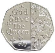 50 Pence - Elizabeth II Platinum Jubilee - God Save the Queen, United Kingdom, 2022 reverse image