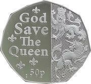 50 pence - Elizabeth II Platinum Jubilee, United Kingdom, 2022 reverse image