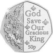 50 Pence - Charles III Anthem - God Save Our Gracious King, United Kingdom, 2023 reverse image