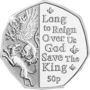 50 Pence - Charles III Anthem - Long to Reign Over Us, United Kingdom, 2023 reverse image