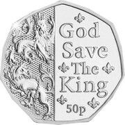 50 Pence - Charles III Anthem - God Save the King, United Kingdom, 2023 reverse image