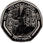 50 Pence - Charles III Tutankhamun - Anubis Shrine, United Kingdom, 2023 reverse image