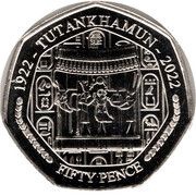 50 Pence - Charles III Tutankhamun - Corselet, United Kingdom, 2023 reverse image