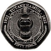 50 Pence - Charles III Tutankhamun - Name Pendant, United Kingdom, 2023 reverse image
