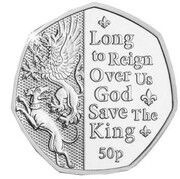 50 Pence - Charles III Anthem - Long to Reign Over Us; Silver Proof, United Kingdom, 2023 reverse image