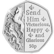 50 Pence - Charles III Anthem - Send Him Victorious; Silver Proof reverse image