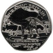 50 Pence - Charles III Jurassic Britain - Cetiosaurus, United Kingdom, 2023 reverse image