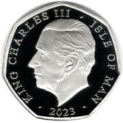 50 Pence - Charles III Jurassic Britain - Ichthyosaur; Silver proof obverse image