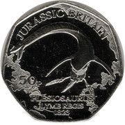 50 Pence - Charles III Jurassic Britain - Plesiosaurus, United Kingdom, 2023 reverse image