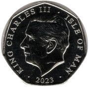 50 Pence - Charles III Jurassic Britain - Scelidosaurus; colourised obverse image