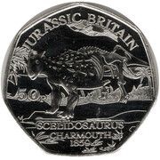 50 Pence - Charles III Jurassic Britain - Scelidosaurus, United Kingdom, 2023 reverse image