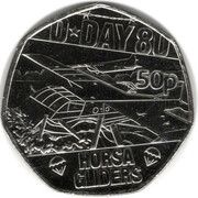 50 Pence - Charles III D-Day Horsa Gliders, United Kingdom, 2024 reverse image