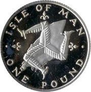 1 Pound - Elizabeth II 2nd portrait; 500 Silver Proof Issue, United Kingdom, 1980 reverse image