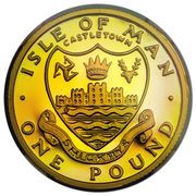 1 Pound - Elizabeth II Castletown; Gold Proof Piedorf, United Kingdom, 1984 reverse image