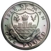 1 Pound - Elizabeth II Castletown; Platinum Proof Piedorf, United Kingdom, 1984 reverse image