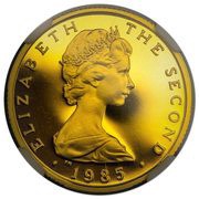 1 Pound - Elizabeth II Ramsey; Gold Proof Piedorf obverse image