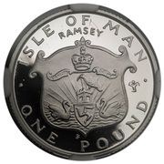 1 Pound - Elizabeth II Ramsey; 3rd Portrait; Platinum Proof, United Kingdom, 1985 reverse image