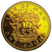 1 Pound - Elizabeth II Douglas; Gold Proof Piedfort, United Kingdom, 1986 reverse image