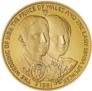 2 Pounds - Elizabeth II Royal Wedding, United Kingdom, 1981 reverse image