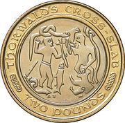 2 Pounds - Elizabeth II 4th portrait; Thorwald's Cross, United Kingdom, 2000-2003 reverse image