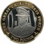 2 Pounds - Elizabeth II King George VI; Silver Proof, United Kingdom, 2019 reverse image