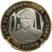 2 Pounds - Elizabeth II Montgomery; Silver Proof, United Kingdom, 2019 reverse image