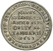 ⅛ Thaler - Georg III, Ludwig IV and Christian Death of Georg Rudolf, Bohemia, 1653 reverse image