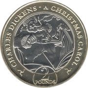 2 Pounds Christmas Carol - Ghost of Christmas Present, United Kingdom, 2020 reverse image