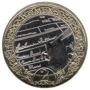 2 Pounds - Elizabeth II Women's Suffrage - Catherine Callow, United Kingdom, 2021 reverse image