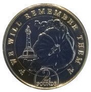 2 Pounds - Elizabeth II National War Memorial, United Kingdom, 2021 reverse image