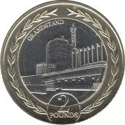 2 Pounds - Elizabeth II Grandstand, United Kingdom, 2022 reverse image