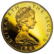 5 Pounds - Elizabeth II 2nd portrait; Gold Proof obverse image