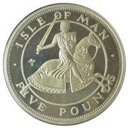 5 Pounds - Elizabeth II Knight; Silver Proof, United Kingdom, 1985 reverse image