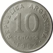 10 Centavos reeded edge obverse image