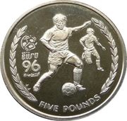 5 Pounds - Elizabeth II European Football Championship reverse image