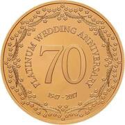 5 Pounds - Elizabeth II Platinum Wedding Anniversary; Gold Proof, United Kingdom, 2017 reverse image